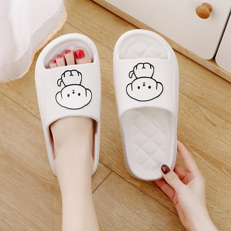 Cute Cartoon Dog Slippers Summer Solid Color Non-slip Rhombus Bathroom Slipper Indoor House Shoes For Men Women Couples – view 9