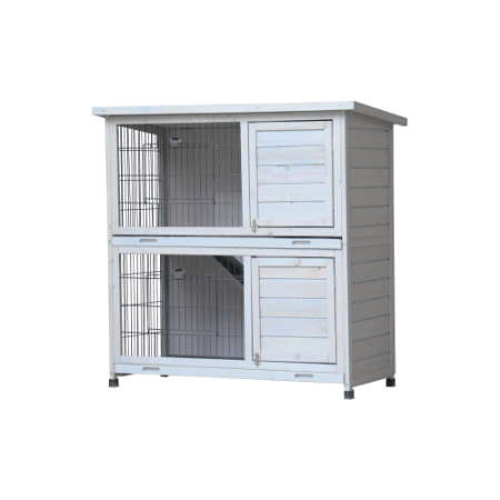 Rabbit Hutch Outdoor, 2-Story Rabbit Cage Indoor With Run, Bunny Cage With 2 Removable No-Leak Trays, Pet Cages With Non-Slip Ramp, Waterproof Roof, Fence, For Small Animals – view 5