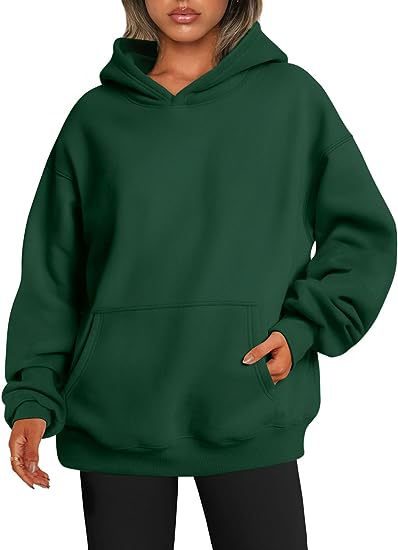 Women's Hoodies With Pockets Fashion Solid Sweatshirt Oversized Hooded Sweater Womens Clothing – Green