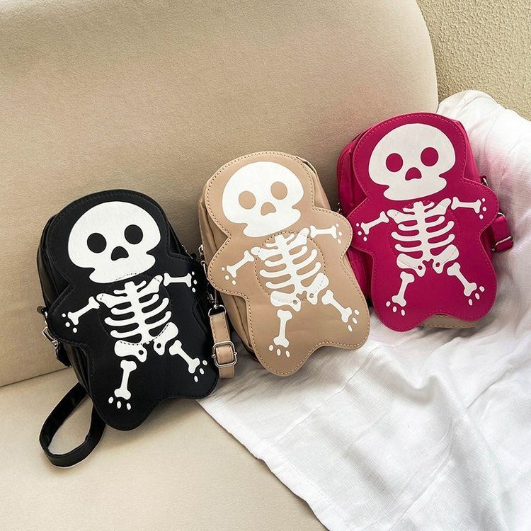 Halloween Skull Shoulder Bag Y2K Fashion Funny Cute Messenger Crossbody Bags Women Small Phone Bag – view 6