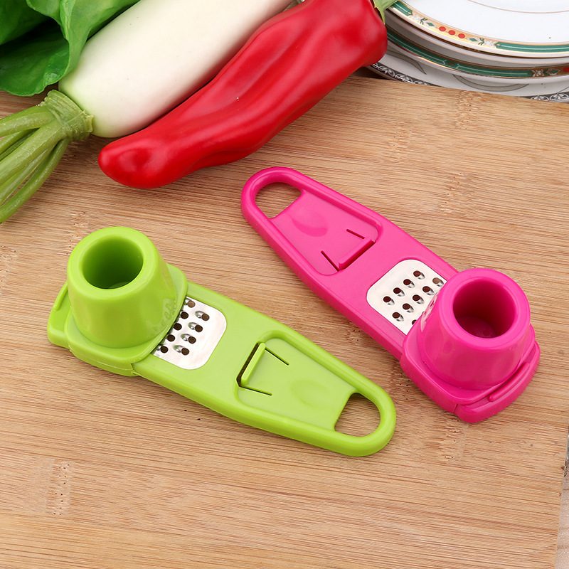 Kitchen Gadget Garlic Masher Seasoning Grinder – Rose red