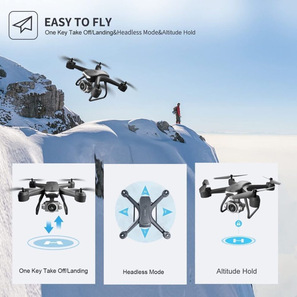 V14 Professional Drone 6K HD Dual Camera Wifi FPV Portable RC Quadcopter 2 BATTERY,Drones Suitable For Adults & Beginners.Logistics Is Randomly Sent By UPS,USPS, . – view 7