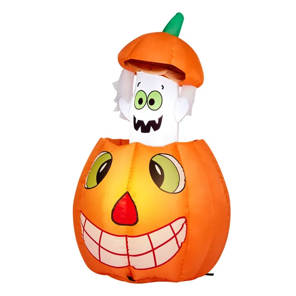 2.8 FT Halloween Inflatables Animated Pumpkin Ghost, Outdoor Decorations Blow Up Yard Decor With Built-in LEDs For Indoor Party Garden Lawn Decor – view 2