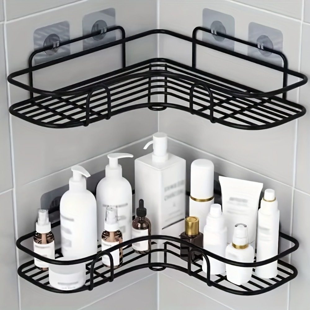 1pc Wall Mounted Bathroom Shelf, Shower Caddy Rack, No Punching Triangle Storage Rack For Bathroom Kitchen, Bathroom Accessories – view 5