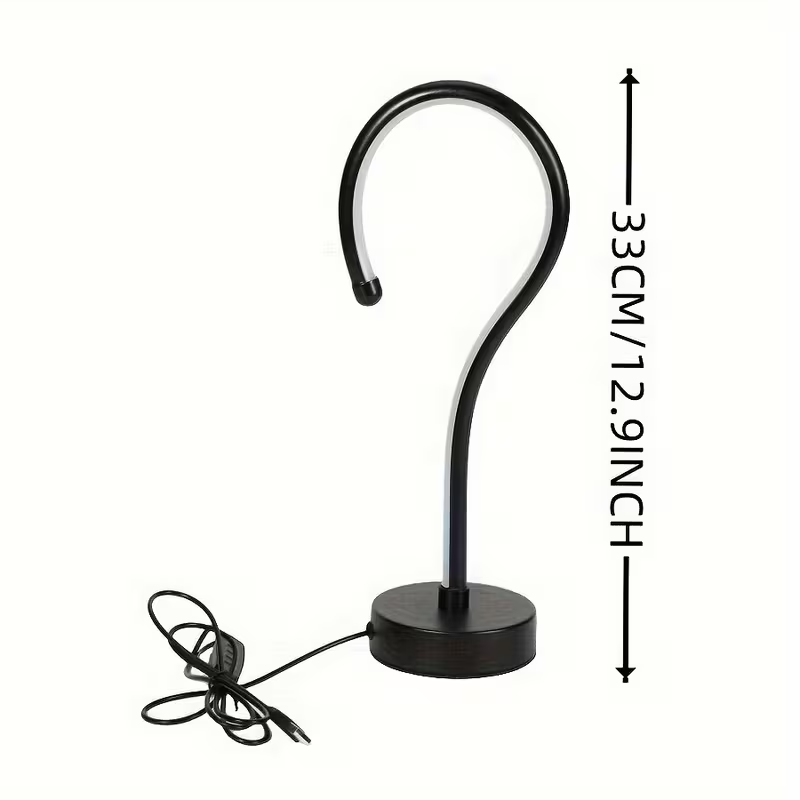 2PC Creative Question Mark Shape Table Lamp, USB Three-color Dimming Desktop Decoration Table Lamp – view 6