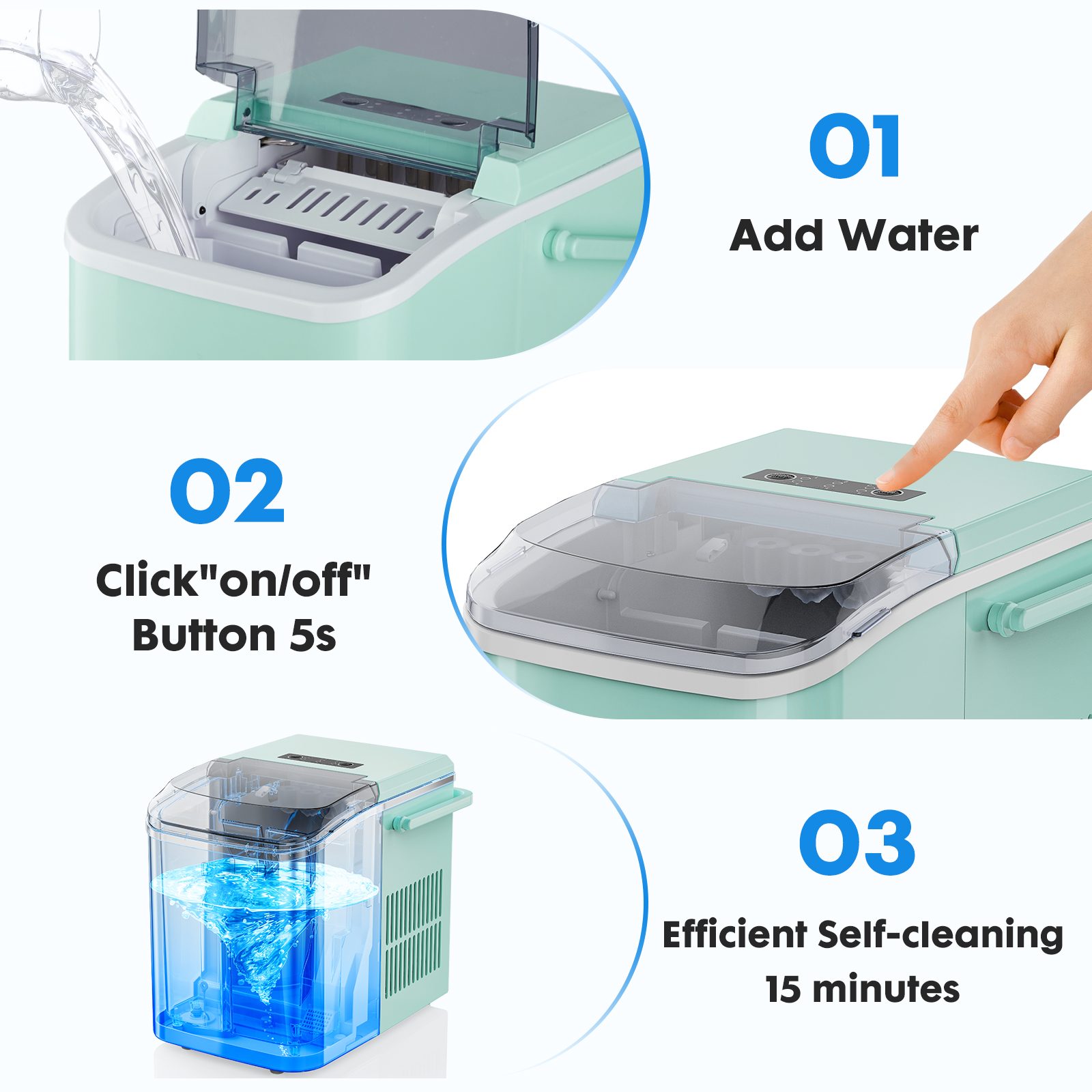 Portable Ice Maker-Special Reminder- Do Not Use Sugary Drinks, Coffee, Or Other Colored Beverages In The Ice Maker To Avoid Pump Clogging And Internal Staining. – view 12