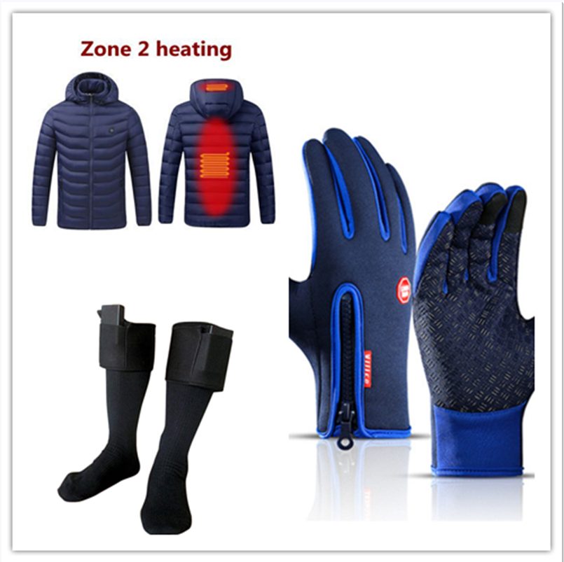 Winter Gloves Touch Screen Riding Motorcycle Sliding Waterproof Sports Gloves With Fleece – Blue set