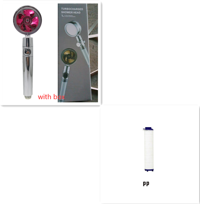 Shower Head Water Saving Flow 360 Degrees Rotating With Small Fan ABS Rain High Pressure Spray Nozzle Bathroom Accessories – Set48