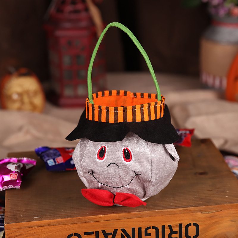 Cute Halloween Candy Bag Halloween Pumpkin Pattern Portable Handbag Cosplay Props Gift Basket Kids Gifts – view 6