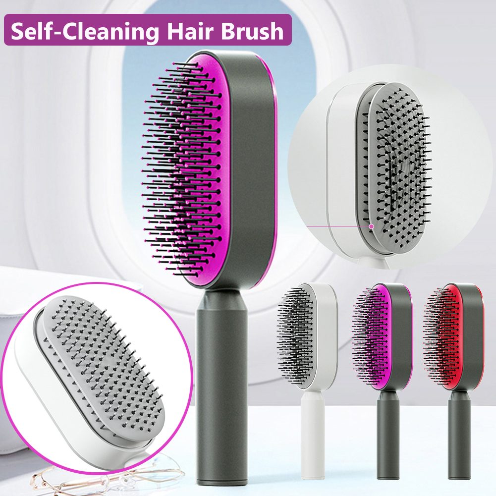 Self Cleaning Hair Brush For Women One-key Cleaning Hair Loss Airbag Massage Scalp Comb Anti-Static Hairbrush – view 23