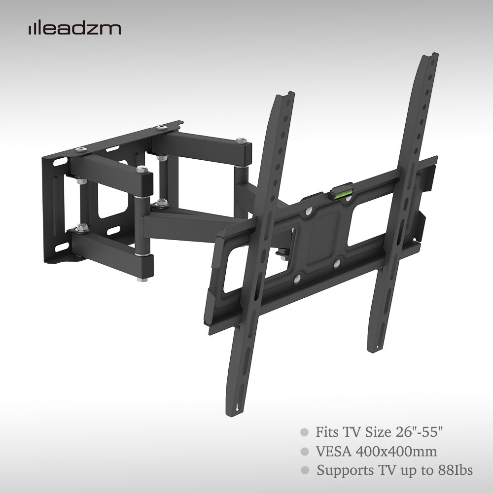 TMDS-105 Up And Down Angle 10 Degrees, Left And Right Angle 30 Degrees, Wall Mounted TV Stand 40kg – Black