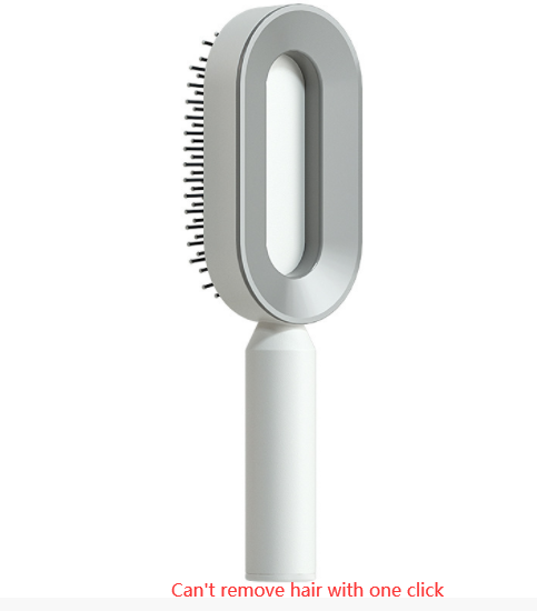 Self Cleaning Hair Brush For Women One-key Cleaning Hair Loss Airbag Massage Scalp Comb Anti-Static Hairbrush – Elegant white