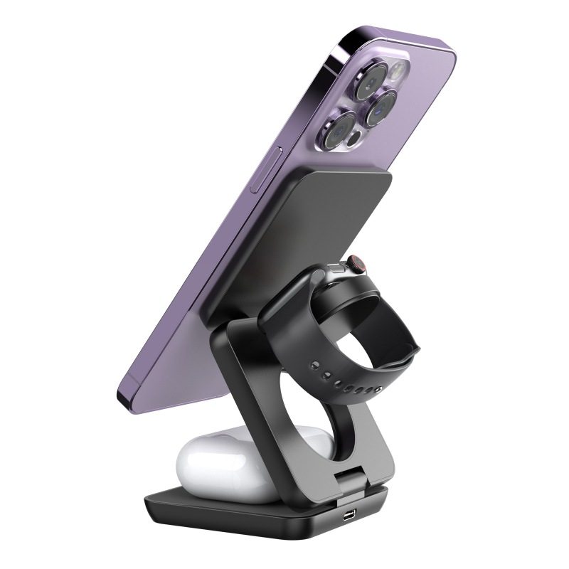 Magnetic Suction Wireless Charging And Folding Phone Holder – view 9