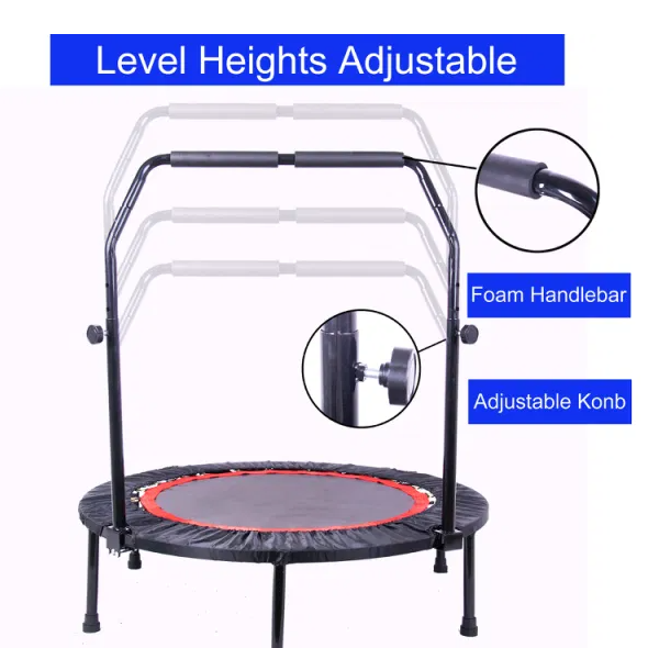 40 Inch Mini Exercise Trampoline For Adults Or Kids Indoor Fitness Rebounder Trampoline With Safety Pad Max. Load 300LBS – view 8