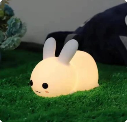 Colorful Rabbit Silicone Night Light Led Cute Charging Jade Rabbit Shooting Light – view 9