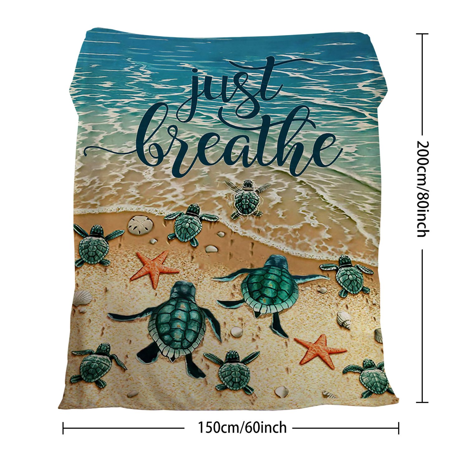 Tropical Baby Sea Turtle Flannel Fleece Blanket 3D Ocean Waves Flannel Soft Plush Throw Blanket Cozy Blankets For Bed Chair Car Sofa Couch Bedroom 150x200cm Temu Can Only Be Self-picked Up – view 9