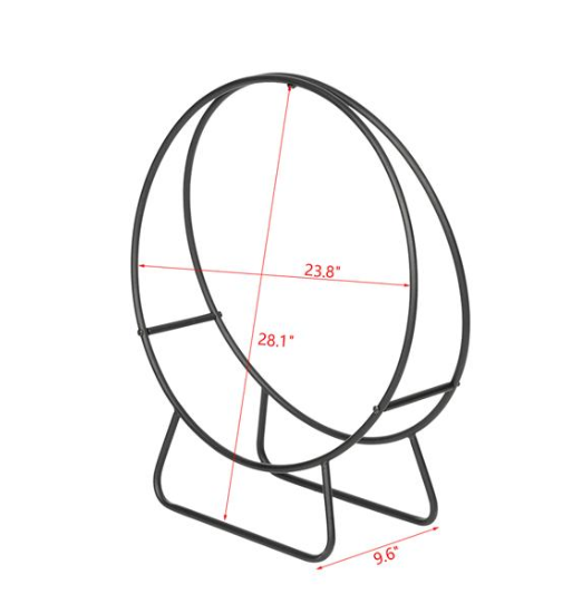 24 Inch Round Indoor Outdoor Wrought Iron Fireplace Wood Stand – view 2