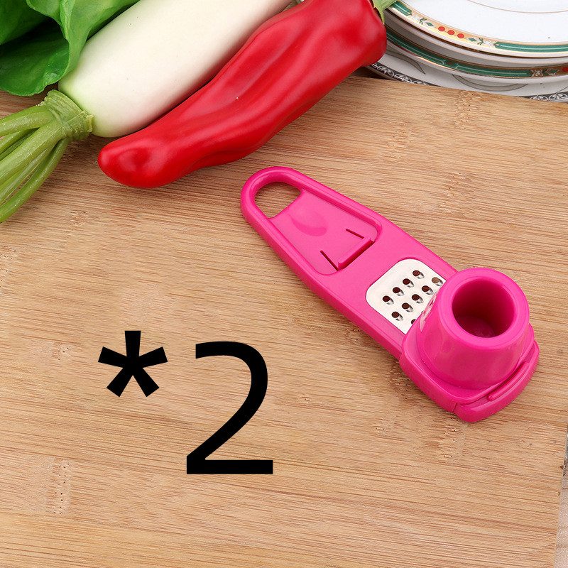 Kitchen Gadget Garlic Masher Seasoning Grinder – Rose red