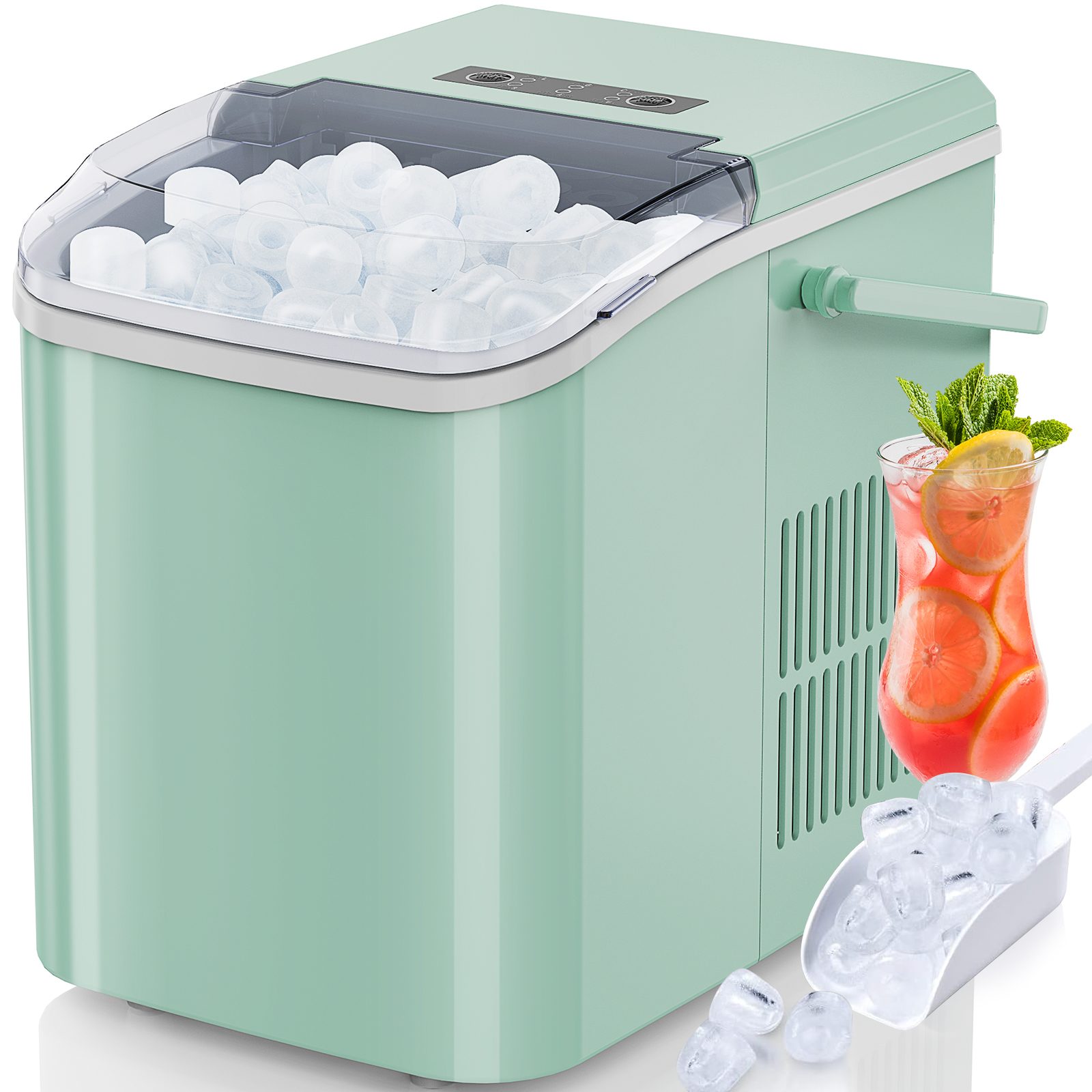Portable Ice Maker-Special Reminder- Do Not Use Sugary Drinks, Coffee, Or Other Colored Beverages In The Ice Maker To Avoid Pump Clogging And Internal Staining. – Green