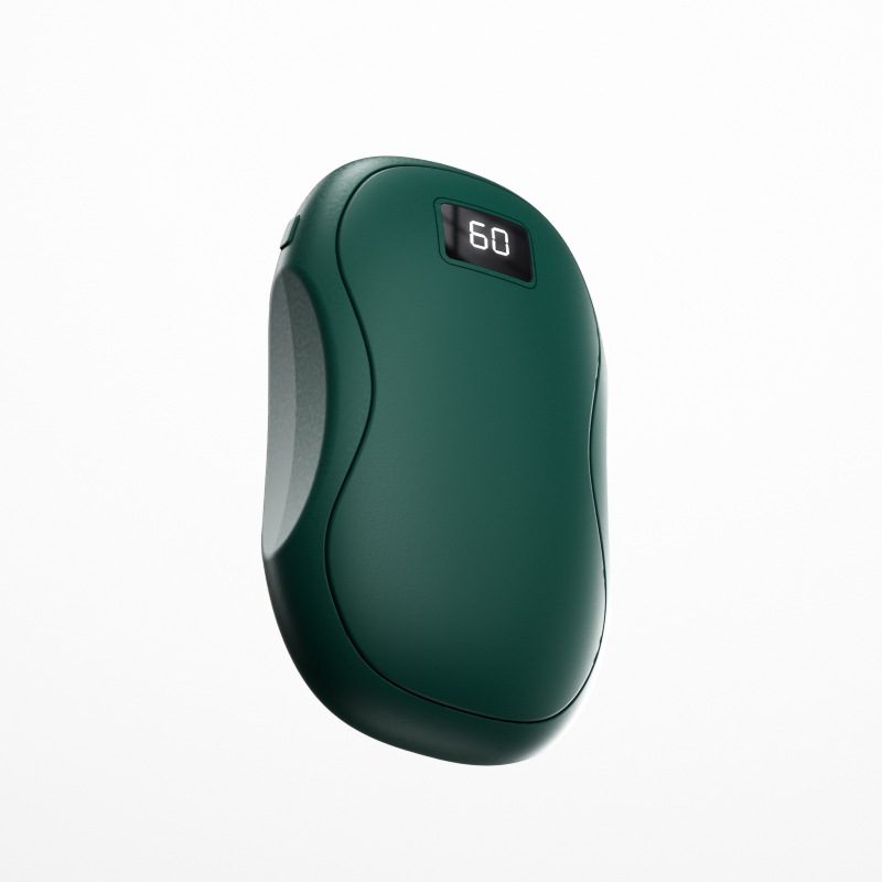 Large Capacity Double-sided Heating Digital Display USB Charging Portable Hand Warmer – N20 Green