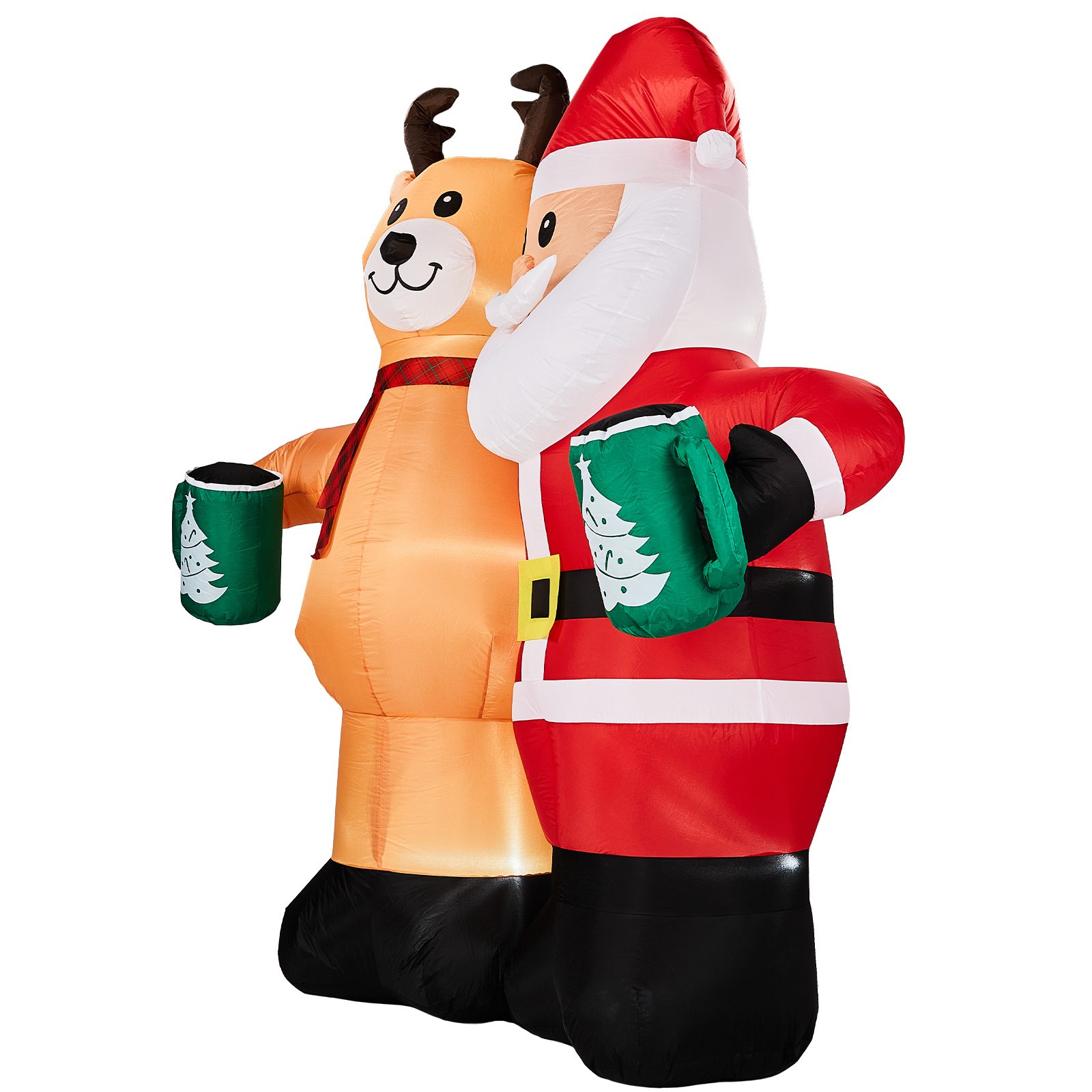 Santa Claus Hugging Reindeer Inflatable, 6.8 Ft, 190D Polyester Christmas Yard Decor With 6 LED Lights, US Plug 12V 18W – view 8