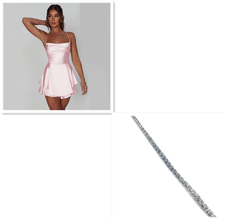 Sexy Suspender Skirt For Women Elegant Slim Strap Satin Backless Lace Up A-Line Short Dress Lady – Pink Silver