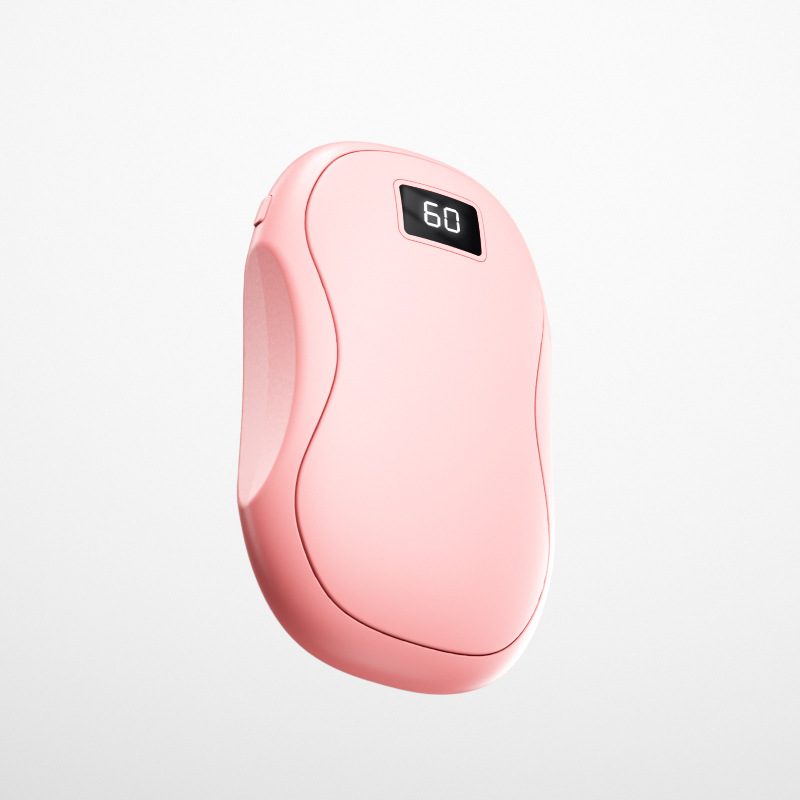 Large Capacity Double-sided Heating Digital Display USB Charging Portable Hand Warmer – N20 Pink
