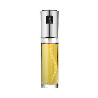 BBQ Healthy Kitchen Cooking Oil Vinegar Spray Bottle Push Type Oil Spray BottlePump Oil Tank Leakproof BBQ Sprayer BBQ Tools Kitchen Gadgets – Silver