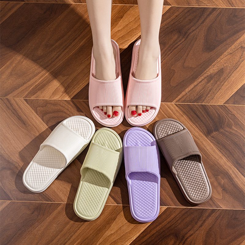 Summer Slipper Indoor House Shoes For Men Women Couples Solid Color Rhombus Striped Non-slip Bathroom Slippers – view 13