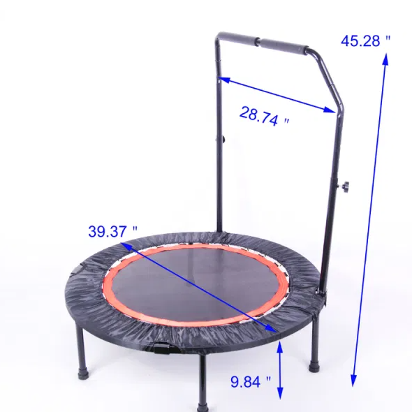 40 Inch Mini Exercise Trampoline For Adults Or Kids Indoor Fitness Rebounder Trampoline With Safety Pad Max. Load 300LBS – view 7