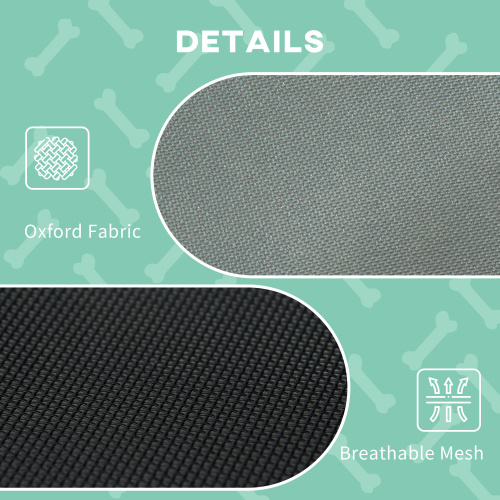 PawHut Elevated Portable Dog Cot Pet Bed With UV Protection Canopy Shade, 24 Inch, Gray – view 6