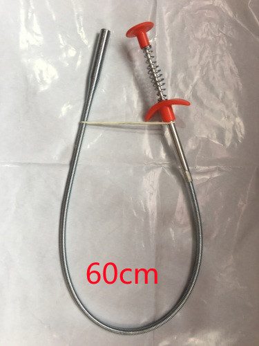 60CM Sewer Dredger Spring Pipe Dredging Tool Household Hair Cleaner Drain Clog Remover Cleaning Tools Household For Kitchen Sink Kitchen Gadgets – White 60cm