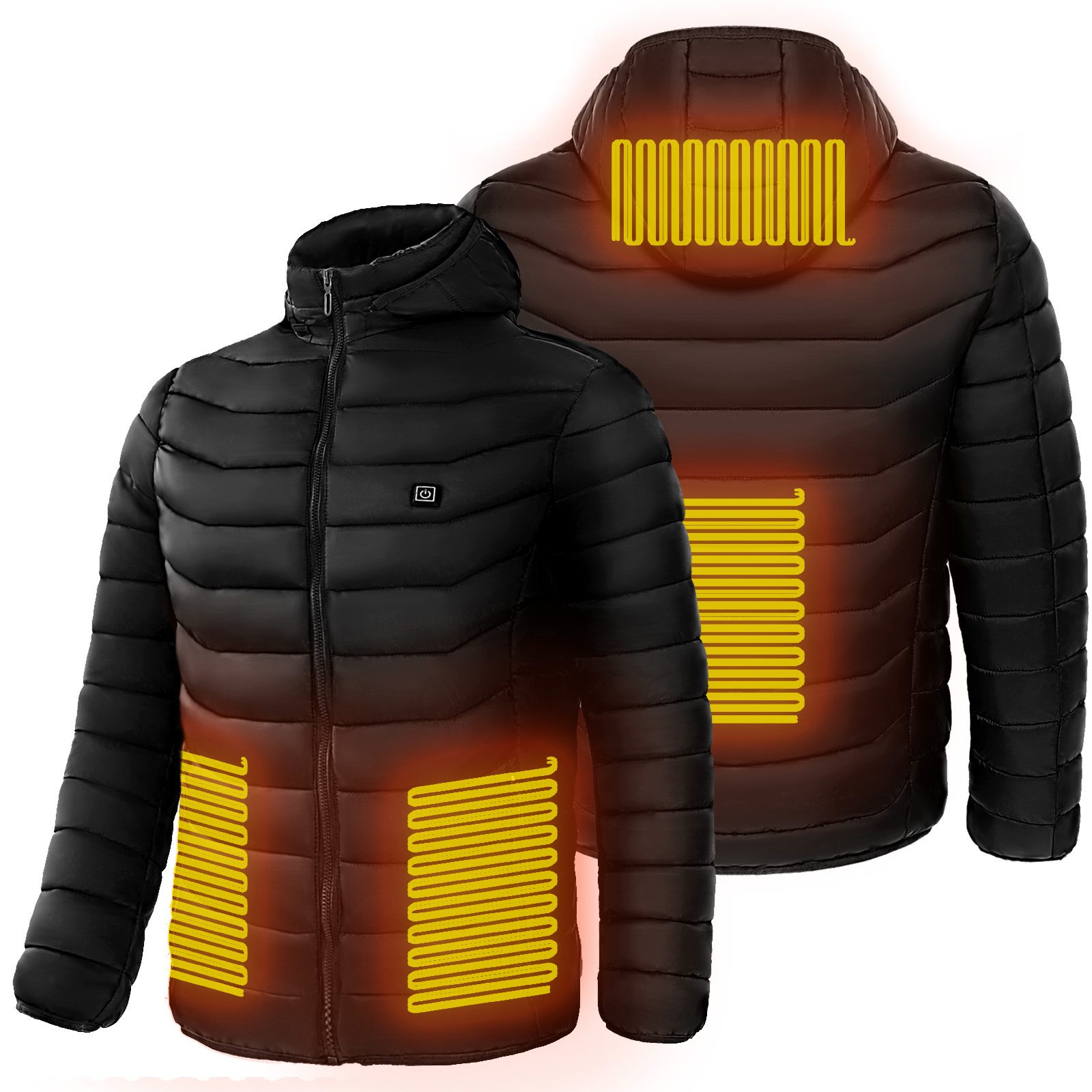Men Heated Puffer Jacket Electric Heating Coat Insulated Hood Windbreaker 9Heat Zones – view 12