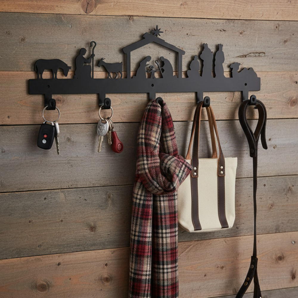 Metal Christmas Stocking Holder Wall Mount, Rustproof Festive Hook for Mantel Entryway, Fireplace, Decor Holiday Hanging Organizer, Rack Gift for – view 4