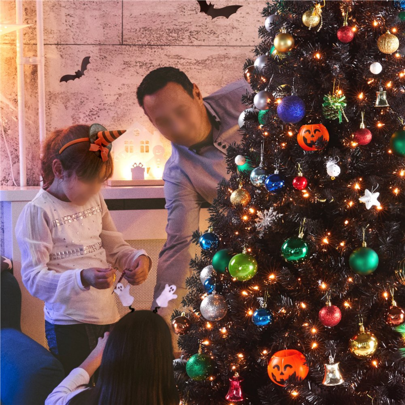 Clear Prelit Incandescent Black Hinged Spruce Artificial Christmas Tree, 6 Ft – view 5