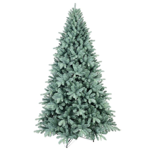 Artificial 6ft Blue Green Tint Christmas Tree With 1390 PE PVC Mixed Branch Tips, Memory Wire Iron Wire, Hinged Premium & Foldable Base For Indoor Holiday Decorating – Default title