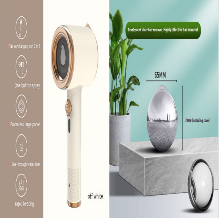 Mini Portable Handheld Garment Steamer Fabric Steam Iron For Clothes Travel Home Appliances Vertical US Plug Ironing Machine – Beige set