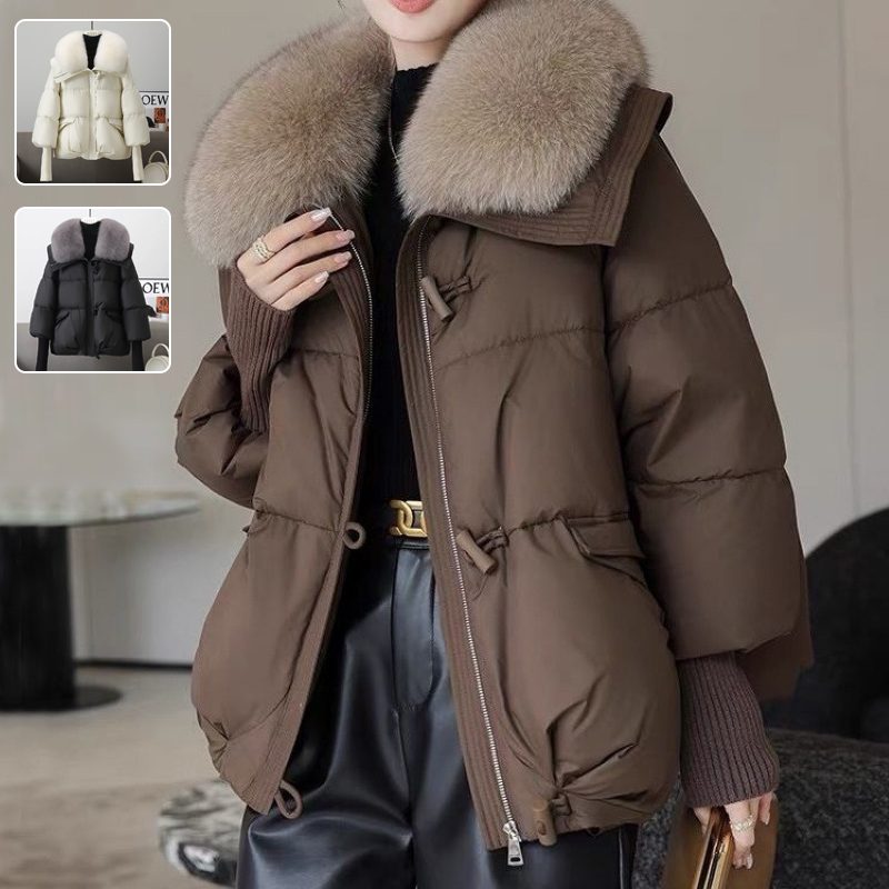 Down Cotton-padded Jacket Women's Short Fur Collar Thickened Coat Winter Clothing – view 9