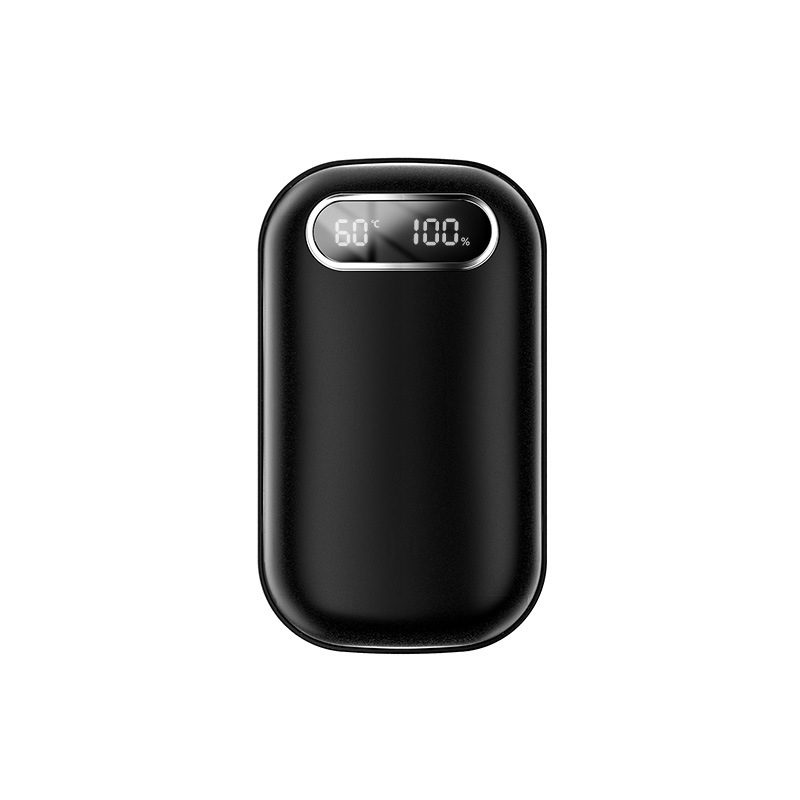 Large Capacity Double-sided Heating Digital Display USB Charging Portable Hand Warmer – N25 Black