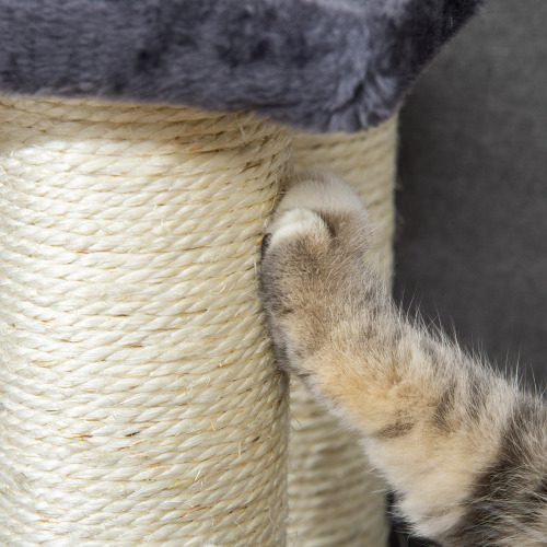 PawHut Cat Tree With 4 Steps For High Beds Couch, Cute Stair Shaped Cat Tree For Indoor Cats Or Dogs W Sisal Scratching Post, Climbing, Playing, Gray – view 4