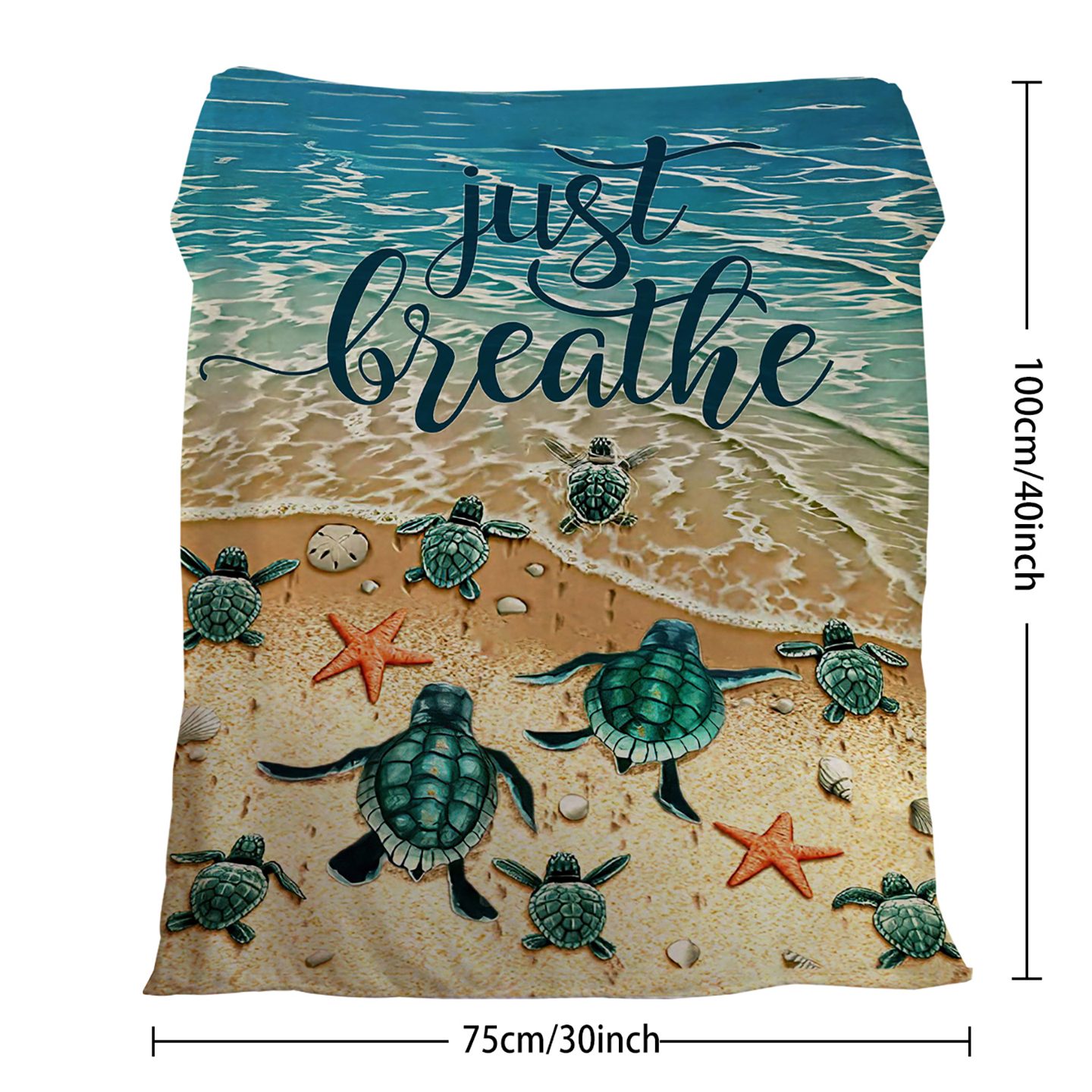 Tropical Baby Sea Turtle Flannel Fleece Blanket 3D Ocean Waves Flannel Soft Plush Throw Blanket Cozy Blankets For Bed Chair Car Sofa Couch Bedroom 150x200cm Temu Can Only Be Self-picked Up – view 7