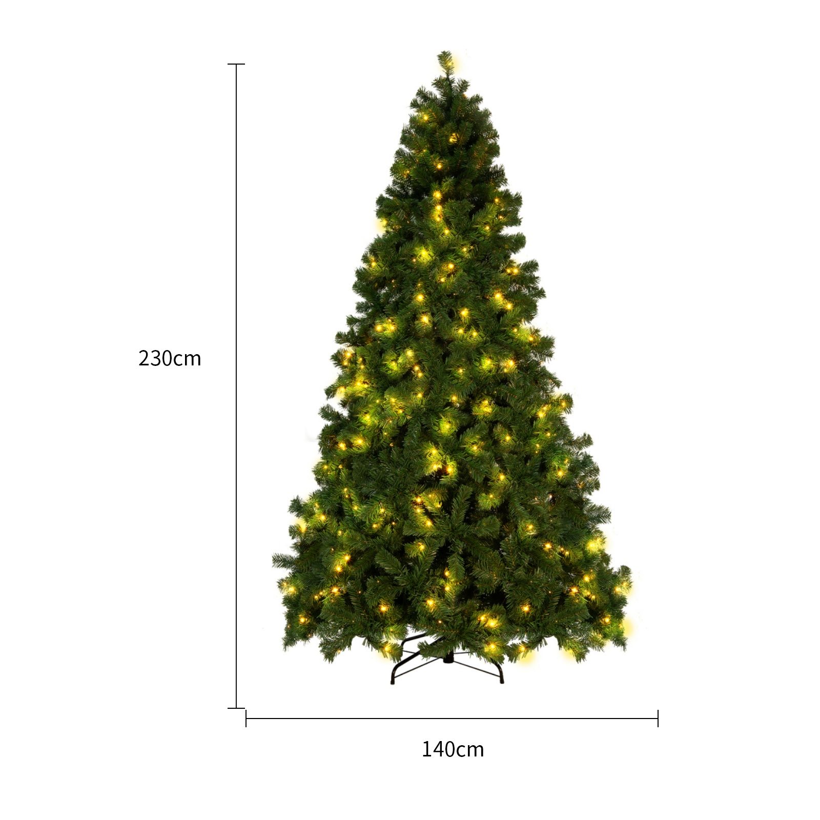 Christmas Tree PVC Artificial Snow Christmas Tree Mall Window Decoration Tree Cedar Christmas Tree Christmas Decoration Supplies – Green230CM