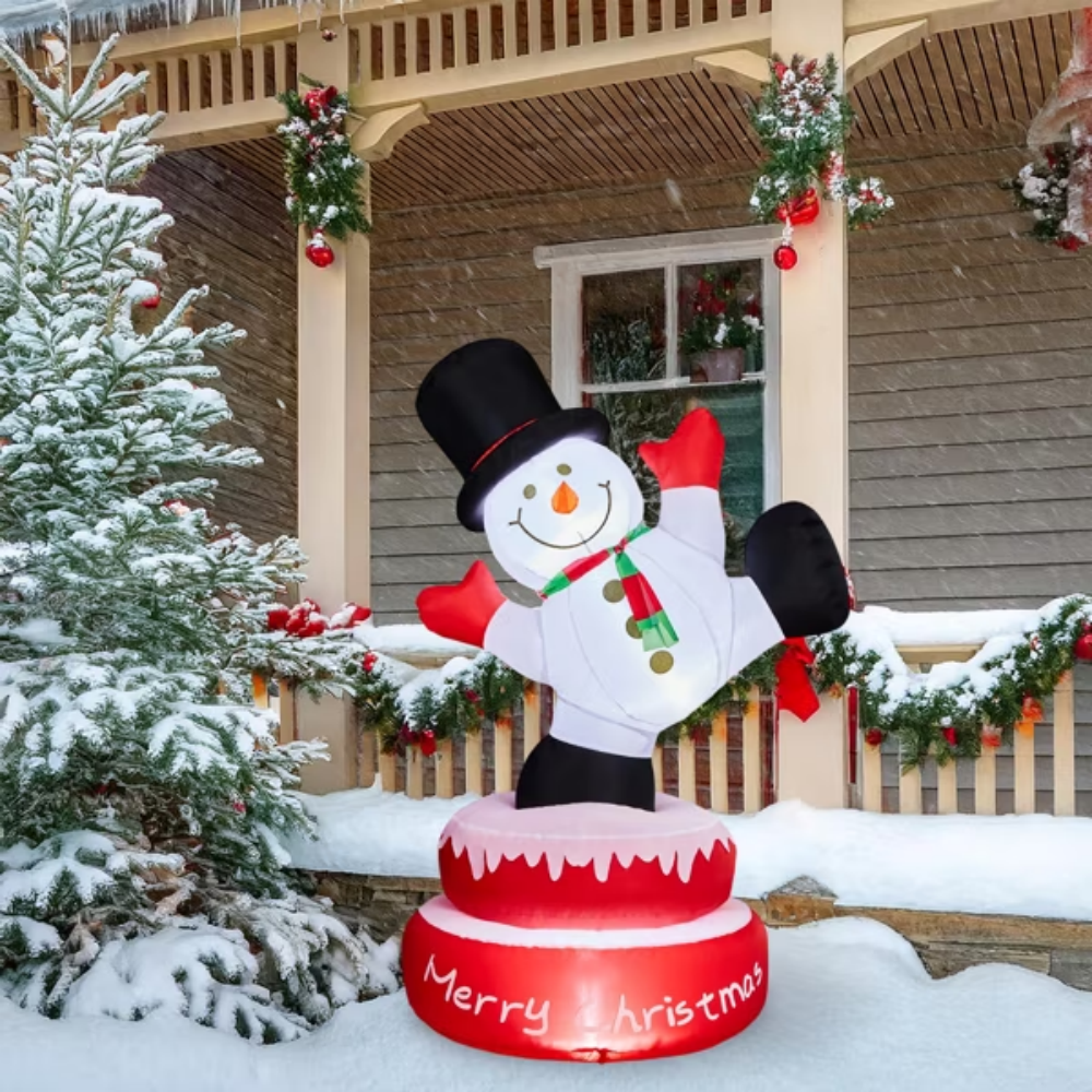 4.8 Ft Animated Christmas Inflatable Snowman With Rotating Motor And 3 LED Lights, Multicolor – view 3