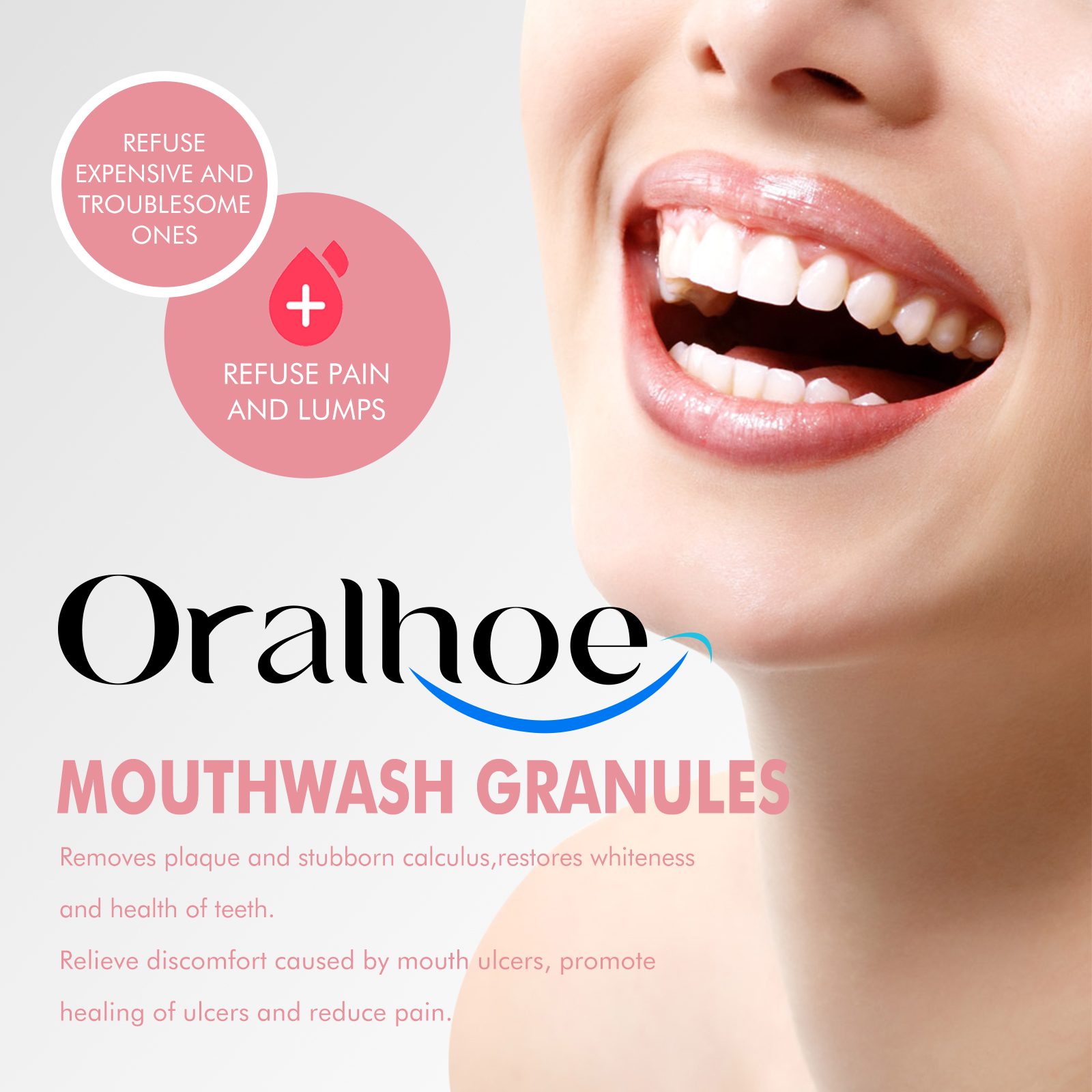 Oralhoe Peach Flavor Teeth Cleaning Mouthwash Pellets Breath Long Lasting Fragrance Clean Gums Portable Mouthwash Pellets – view 2