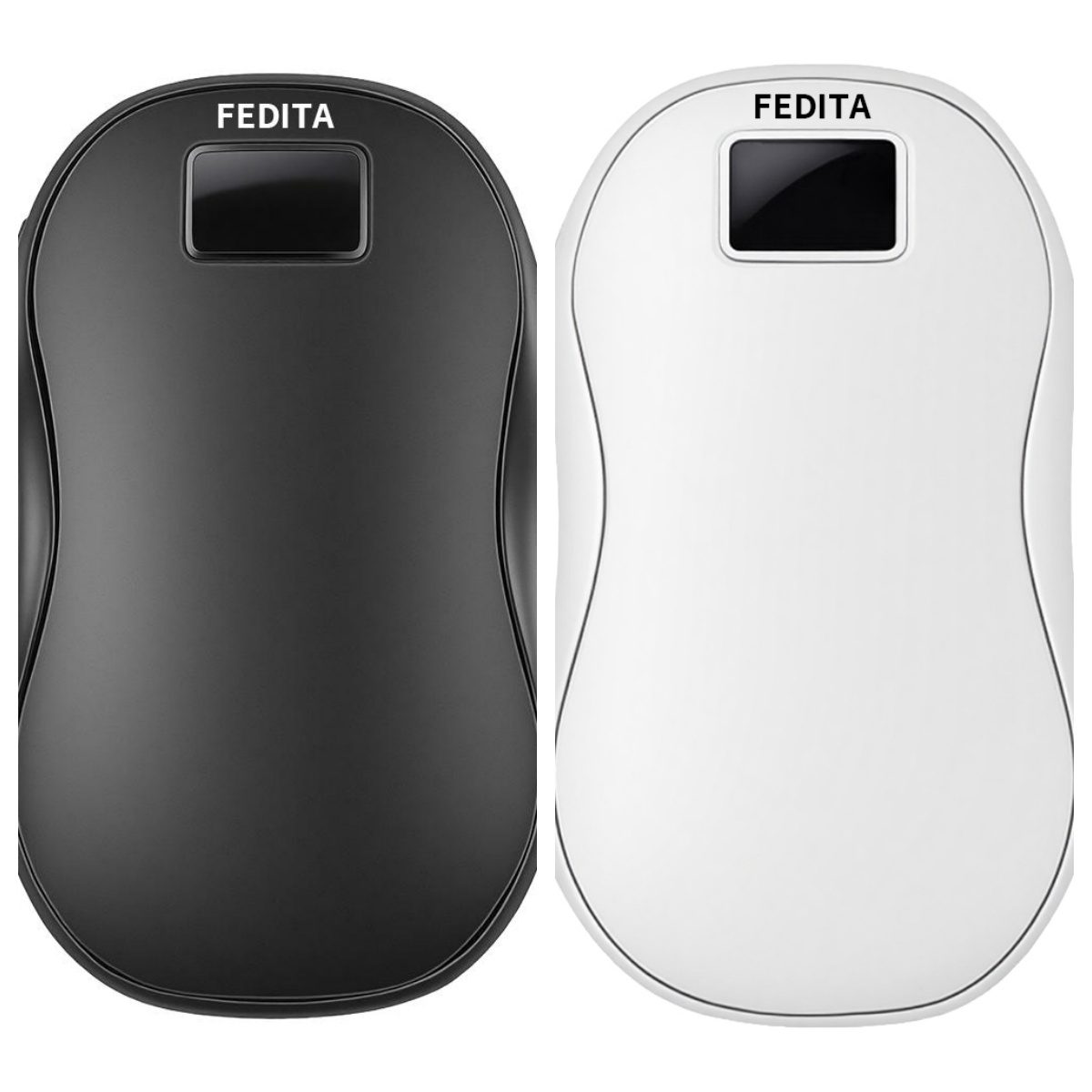Large Capacity Double-sided Heating Digital Display USB Charging Portable Hand Warmer – N20 Black White