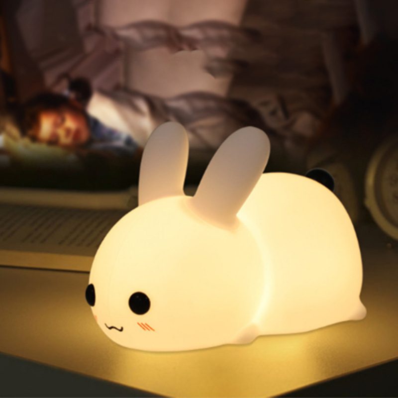 Colorful Rabbit Silicone Night Light Led Cute Charging Jade Rabbit Shooting Light – view 7