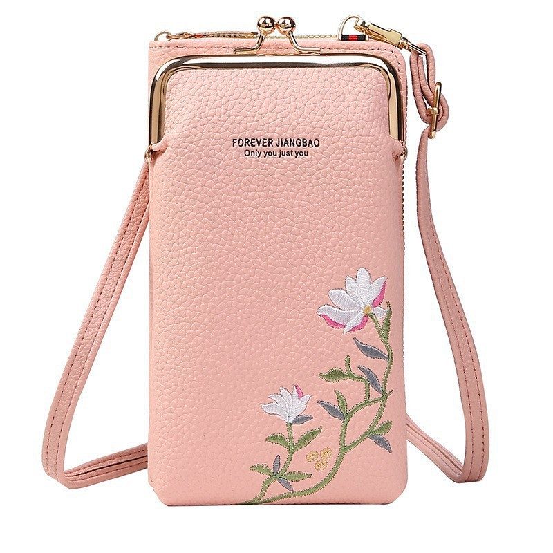 Flower Embroidery Phone Bag With Lock Buckle Outdoor Long Wallet Fashion Shoulder And Crossbody Bags – view 9