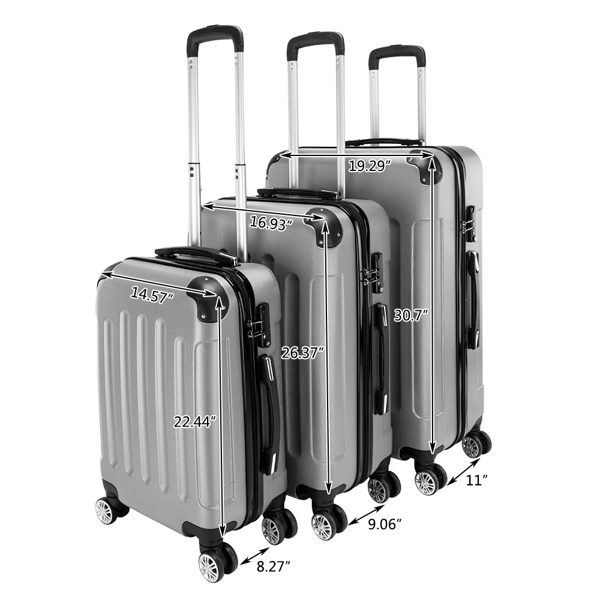 3-in-1 Portable ABS Trolley Case – view 3