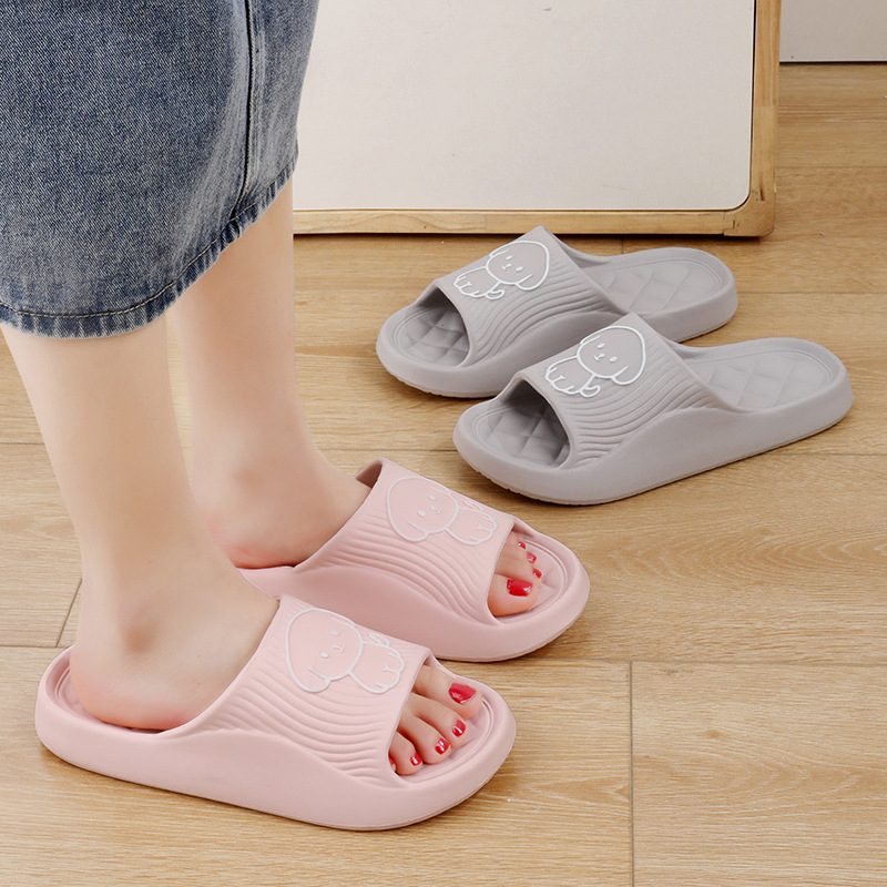 Cute Cartoon Dog Slippers Summer Solid Color Non-slip Rhombus Bathroom Slipper Indoor House Shoes For Men Women Couples – view 10