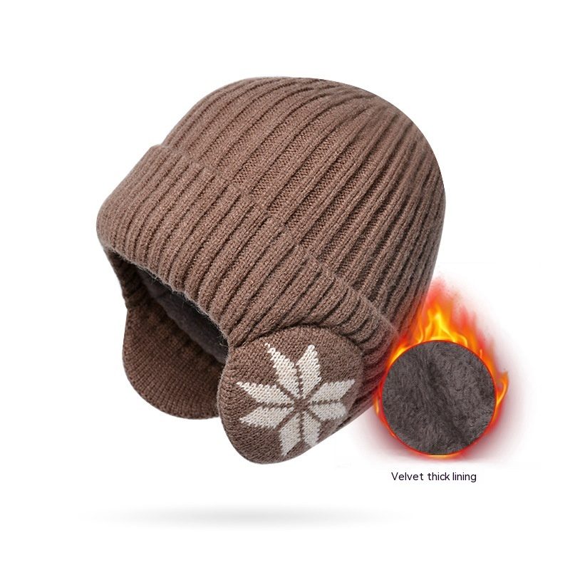 Thermal Knitting Woolen Cap Men's Fleece-lined Thickened Winter Trending Products – Khaki